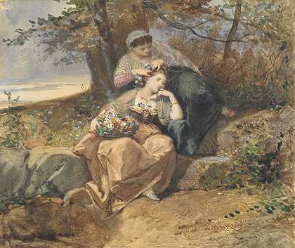两个女人`Two Women by Henri-Charles-Antoine Baron