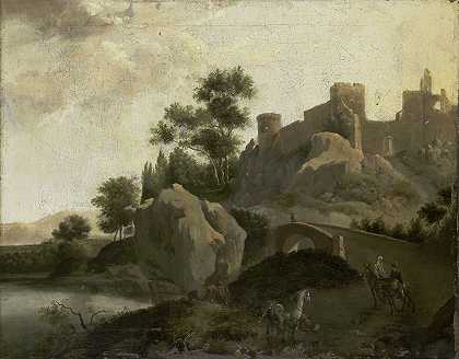 意大利风景`Italian Landscape (1680 ~ 1720) by J.G. Schieblius
