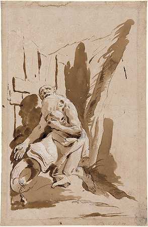 圣杰罗姆`St. Jerome (mid 1720s) by Giovanni Battista Tiepolo