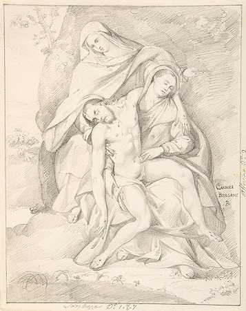 皮埃塔（乔瓦尼·卡里亚尼之后）`Pietà (after Giovanni Cariani) (early to mid~19th century) by Johann David Passavant