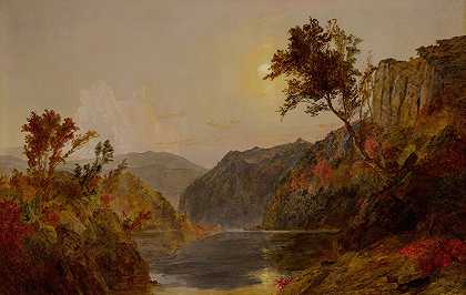哈德逊河景观`Hudson River Landscape by Jasper Francis Cropsey