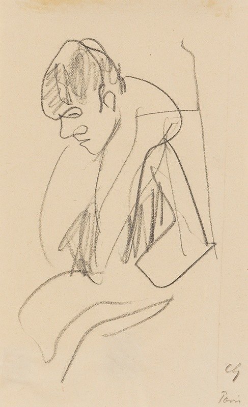 从侧面看`Figur von der Seite (1930) by Paul Gangolf
