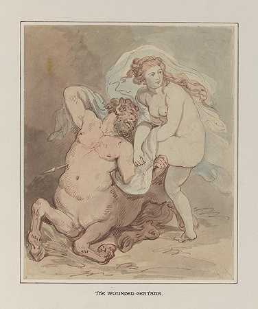 受伤的半人马`The wounded centaur (1788–1821) by Thomas Rowlandson