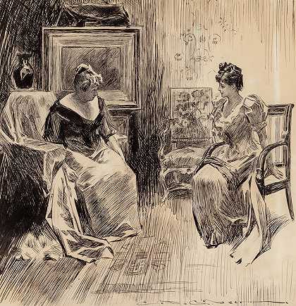 善意的建议`A Kind Suggestion (1893) by Charles Dana Gibson