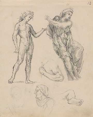 意大利艺术书籍插图的绘画`Drawings of a Book Illustration Dedicated to Italian Art (1884~1900) by Stanisław Wyspiański