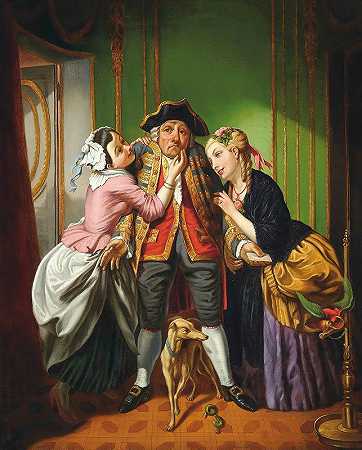 不受欢迎的关注`Unwelcome attention (1866) by Karl von Calzada