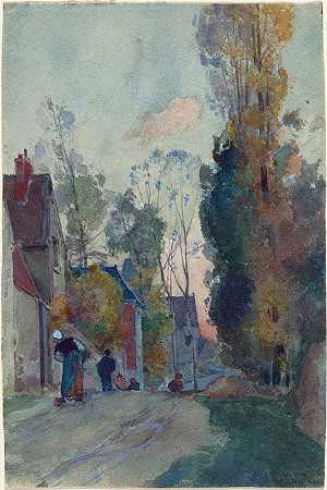 伯爵朱伊街`Rue de Jouy le Comte (probably 1880) by Auguste Louis Lepère