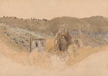 丁登寺旁`Tintern Abbey (1835) by Samuel Palmer