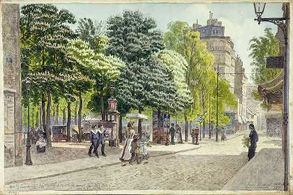 加森迪街、植物街和缅因大道`La rue Gassendi, rue des Plantes et avenue du Maine (1917) by Félix Brard