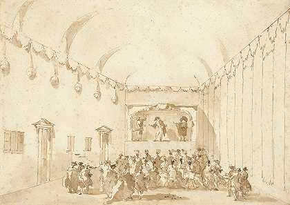 戏剧表演`A Theatrical Performance (1782) by Francesco Guardi