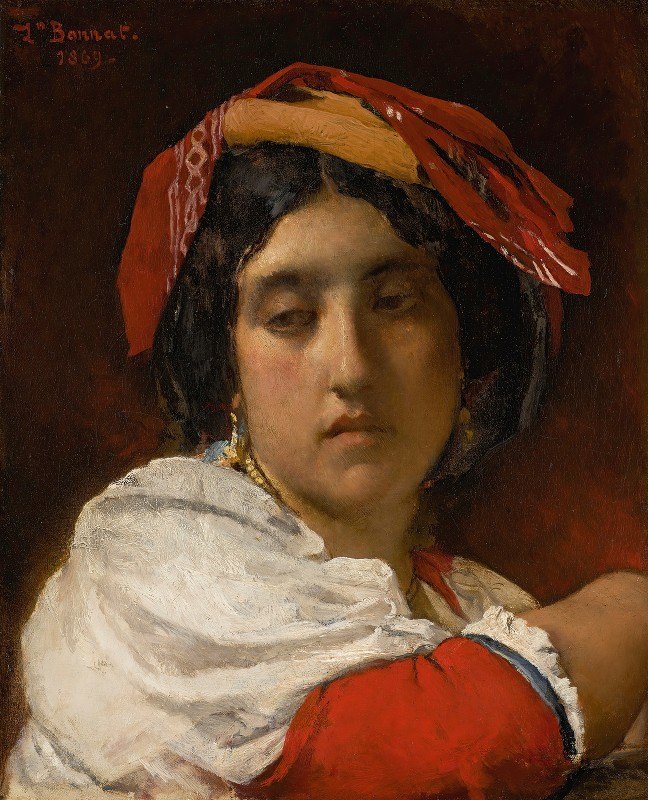 意大利语`Litalienne (1869) by Léon Bonnat