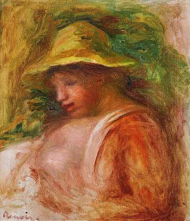 戴帽子的女人`Femme Au Chapeau by Pierre-Auguste Renoir