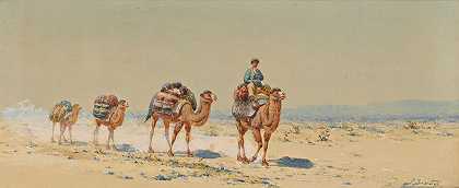 沙漠商队`Desert Caravan by Richard Karlovich Zommer
