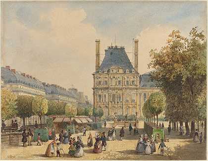 里沃利街和马桑宫`Rue de Rivoli and Pavillon Marsan by François Etienne Villeret