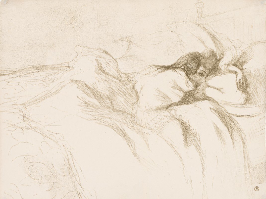 睡觉的女人`Elles: Woman Sleeping (1896) by Henri de Toulouse-Lautrec