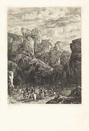 勒格（福特）`Le Gue (The Ford) (1865) by Odilon Redon