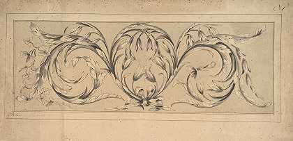 叶面雕带的设计`Design for Frieze of Foliage (1770–79) by Thomas Pether