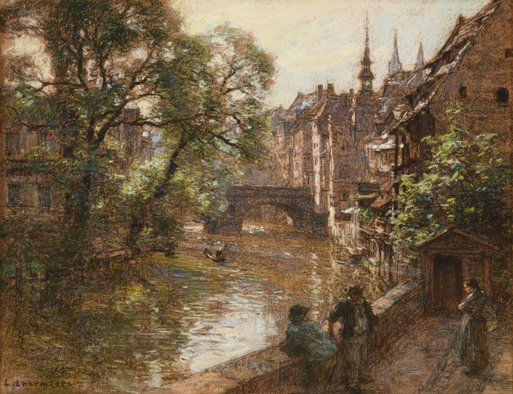 纽伦堡大桥`Le pont de Nuremberg (1896) by Léon Augustin Lhermitte