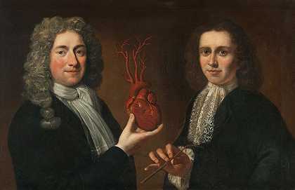 外科医生协会的两名官员`Two officers from the Surgeons Guild (1699) by Juriaen Pool (II)