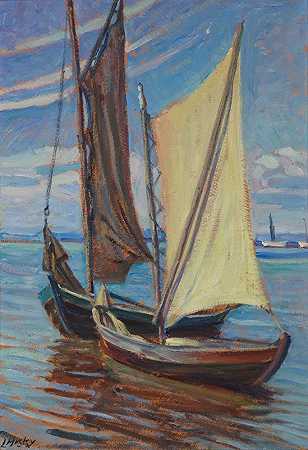 帆船`Sailing Boat (1930) by Ludwik Misky