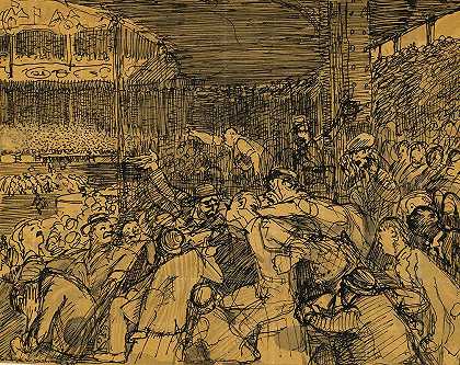 杀了裁判`Kill the umpire (1906) by George Wesley Bellows