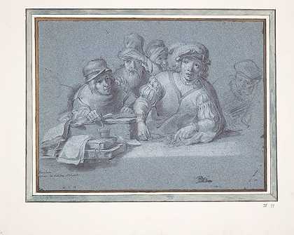 圣马修的召唤`The Calling of Saint Matthew (ca. 1639) by Nicolaes Pietersz. Berchem