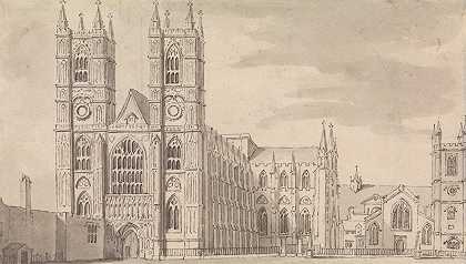 威斯敏斯特大教堂`Westminster Abbey by Samuel Wale
