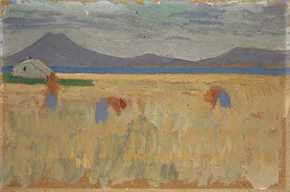 巴利阿里群岛的收获`Harvest on the Balearic Islands by Ernst Schiess
