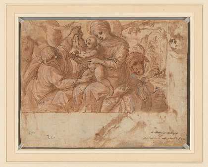 在飞往埃及的航班上休息`Rest on the Flight into Egypt (1596~97) by Cesare Rossetti