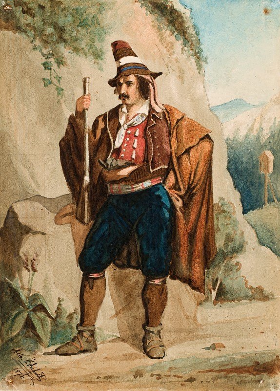 意大利土匪`Italian Bandit (1870) by Albert Edelfelt