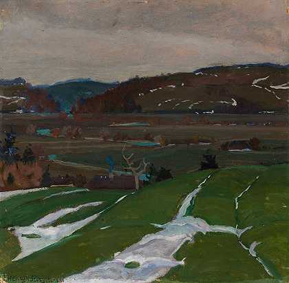 维尔纽斯附近的景观`Landscape near Vilnius (1923) by Henryk Szczygliński