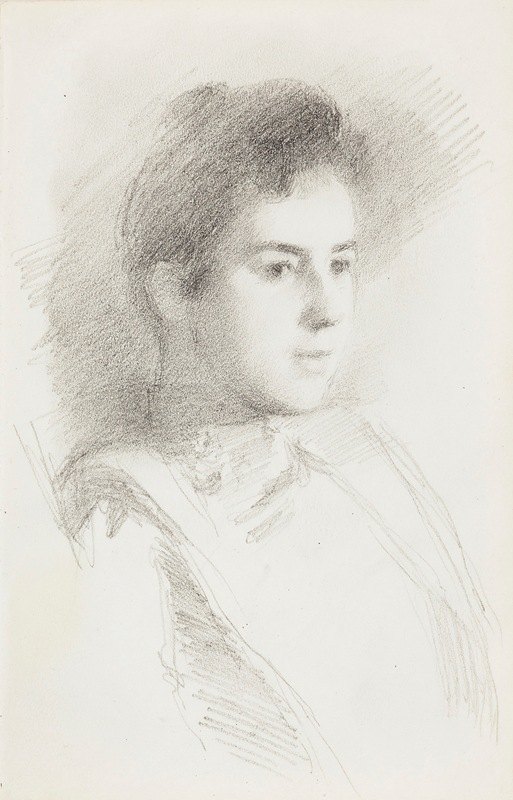女人的肖像`Naisen muotokuva (1887 ~ 1905) by Helene Schjerfbeck