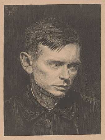 简·曼克斯的肖像`Portret van Jan Mankes (1917) by Chris Lebeau