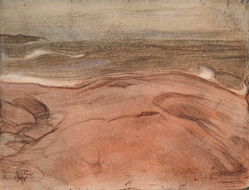 海景`Seaside View (1907) by Magnus Enckell