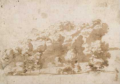 树木繁茂的山脊`A wooded ridge (1630s) by Anthony van Dyck
