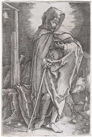 圣安东尼`Saint Anthony (c. 1521) by Lucas Van Leyden
