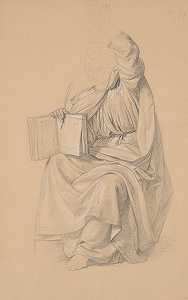 先知以赛亚研究画家的长袍圣母玛利亚的完美受孕`
Study of the Prophet Isaiahs robes for the painting The Immaculate Conception of the Blessed Virgin Mary (1864)  by Józef Simmler
