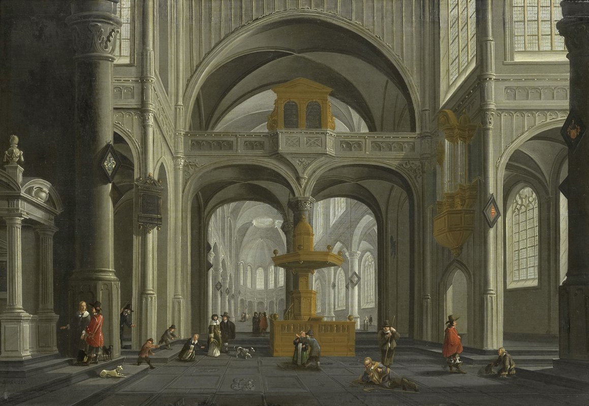 教堂屋内`Church Interior (1652) by Daniël de Blieck