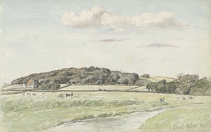 特克塞尔景观`Gezicht op Texel (1879) by Jan Hoynck van Papendrecht