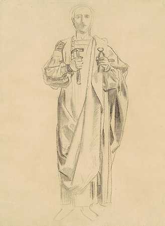 学习救赎的教条——天使的雕带（直肠）`Study for Dogma of the Redemption – Frieze of Angels (recto) (1895~1903) by John Singer Sargent