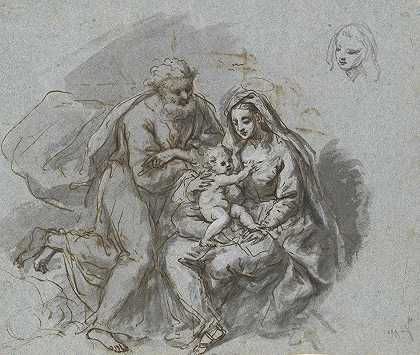 神圣的家庭`The Holy Family (1770s) by Bartholomaeus Ignaz Weiss
