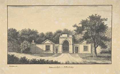 北安普敦郡拉克斯顿入口`Entrance to Laxton in Northamptonshire (1825) by Charles Randle