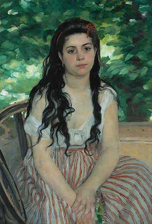 夏天`Summer (1868) by Pierre-Auguste Renoir