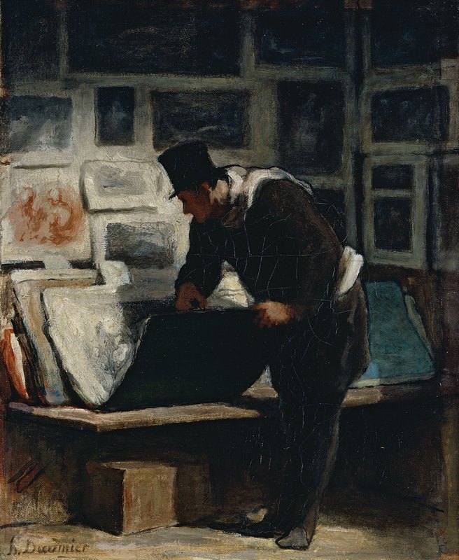 业余d埃斯坦普斯`Lamateur destampes (1860) by Honoré Daumier