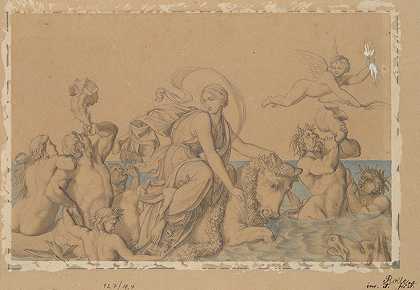 欧罗巴和公牛与特里顿和尼雷德`Europa and the Bull with Tritons and Nereids by Karl Gottlieb Rolle