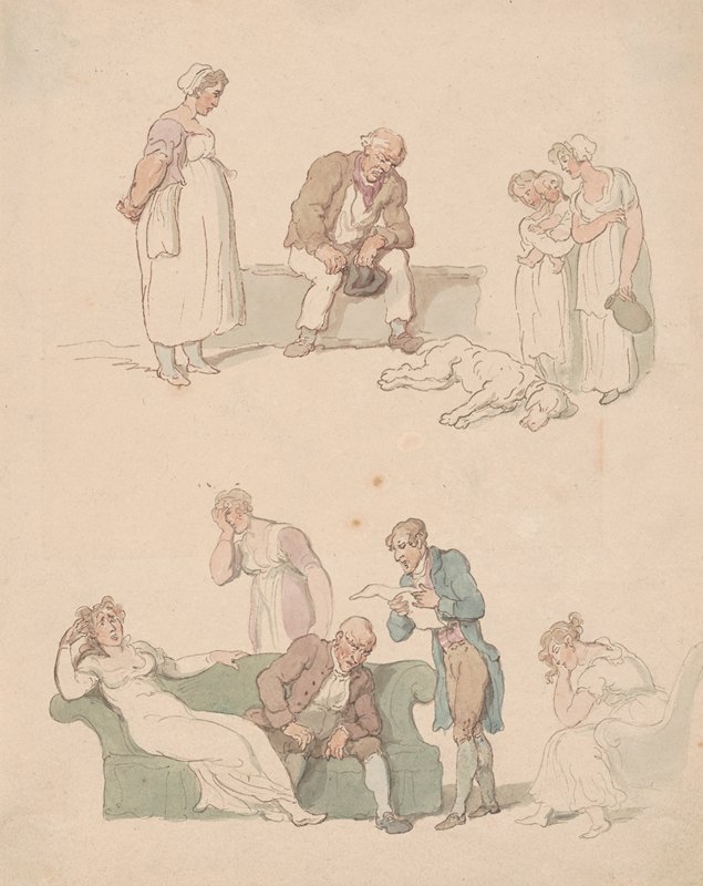 书中的插图`Illustrations to a book (ca. 1780–1825) by Thomas Rowlandson