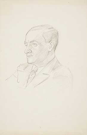 一个男人的肖像研究`Studium portretowe mężczyzny (1944) by Ivan Ivanec