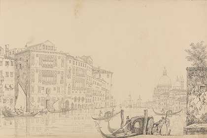 大运河景观`View on the Grand Canal (1840) by Sir Charles D;Oyly