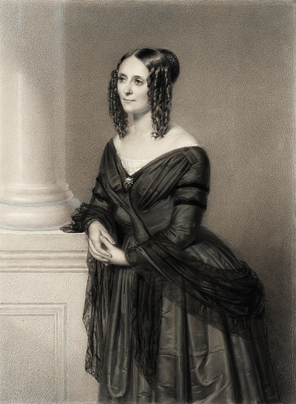 女人的肖像`Portrait of a Woman (1846) by Paul Bürde