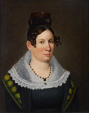 约翰·H·桑德斯夫人的肖像`Portrait of Mrs. John H. Sanders by Alexander Bradford